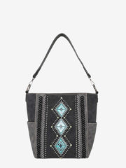 Montana West Aztec Embossed Whipstitch Western Hobo - Montana West World