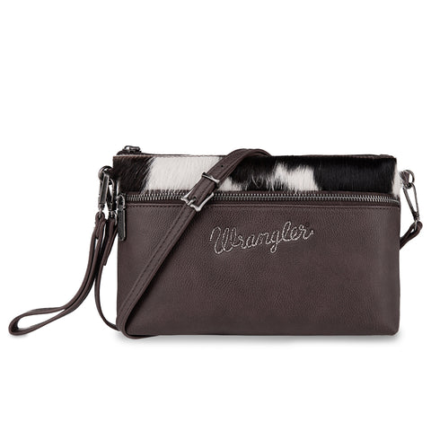 Wrangler Hair-On Cowhide Crossbody Clutch - Montana West World