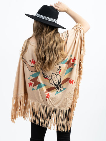 Montana West Steer Skull Collection Poncho - Montana West World