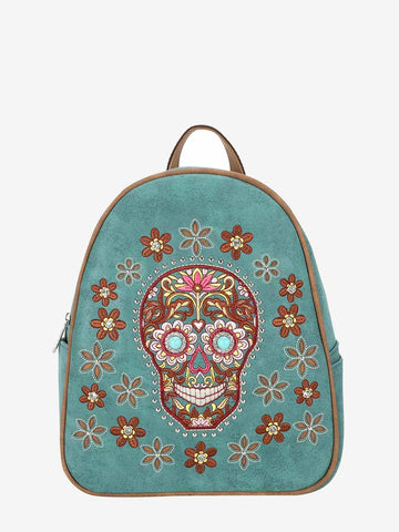 Montana West Embroidered Sugar Skull Collection Backpack - Montana West World