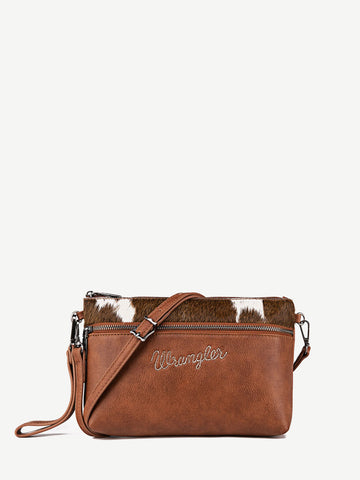 Wrangler Hair-On Cowhide Crossbody Clutch - Montana West World