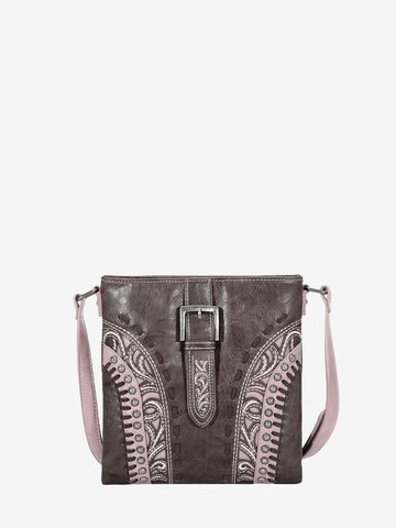 Montana West Embroidered Cut-out Boot Scroll Buckle Crossbody Bag - Montana West World