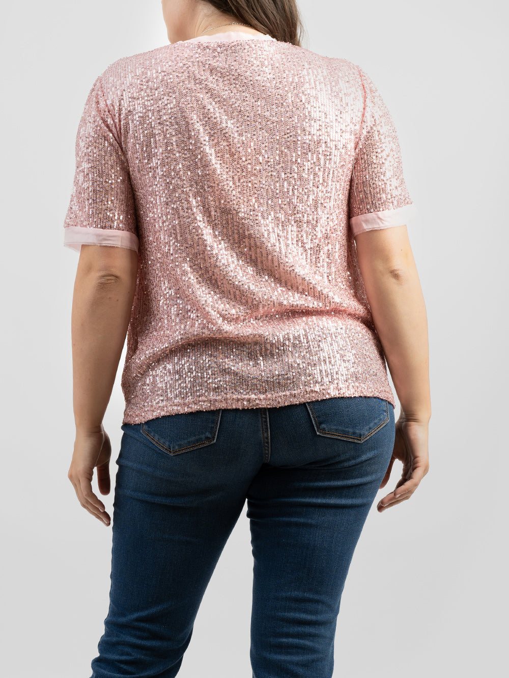 American Bling Women Sequin Layer Decoration Short Sleeve Top - Montana West World
