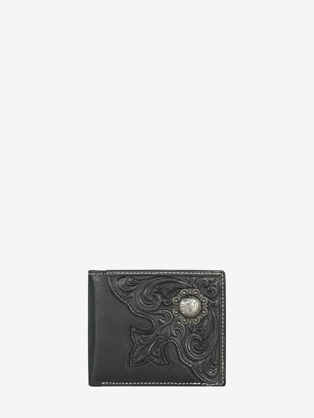 Montana West Genuine Leather Floral Tooled Men's Wallet - Montana West World