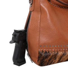 Trinity Ranch Hair-On Leather Dual Sided Crossbody Hobo Bag - Montana West World