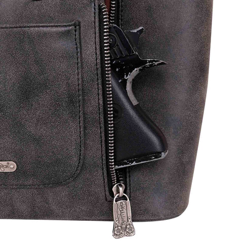 Trinity Ranch Hair-On Leather Concealed Carry Tote - Montana West World