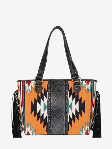 Montana West Aztec Tapestry Fringe Concealed Carry Tote - Montana West World