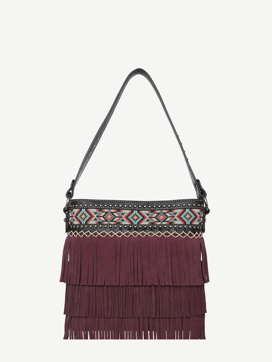 Wrangler Genuine Leather Fringe Crossbody Bag – Montana West World