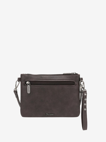 Wrangler Tooled Leather Tassel Crossbody Clutch - Montana West World