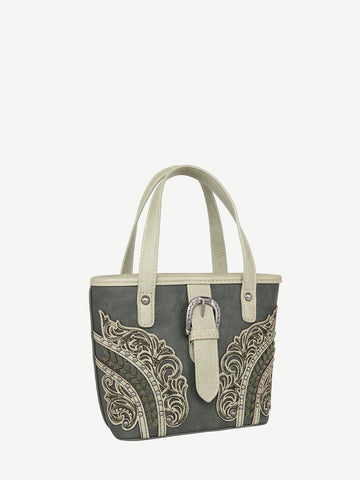 Montana West Cut-Out Floral Buckle Crossbody Mini Tote - Montana West World