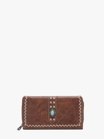 Montana West Cross Stitch Turquoise Concho Wallet - Montana West World