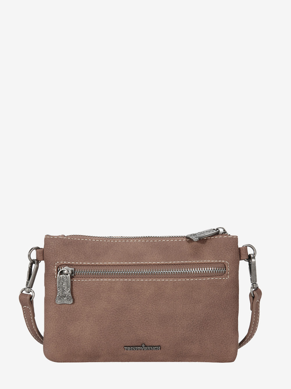 Trinity Ranch Hair On Cowhide Embossed Floral Concho Crossbody Clutch - Montana West World