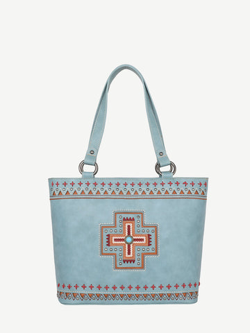 Montana West Embroidered Cross Concho Concealed Carry Tote - Montana West World