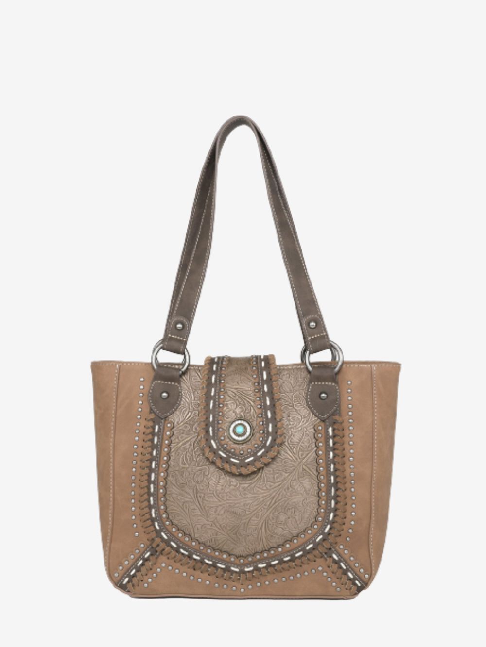 Montana West Vintage Floral Embossed Carry Tote - Montana West World