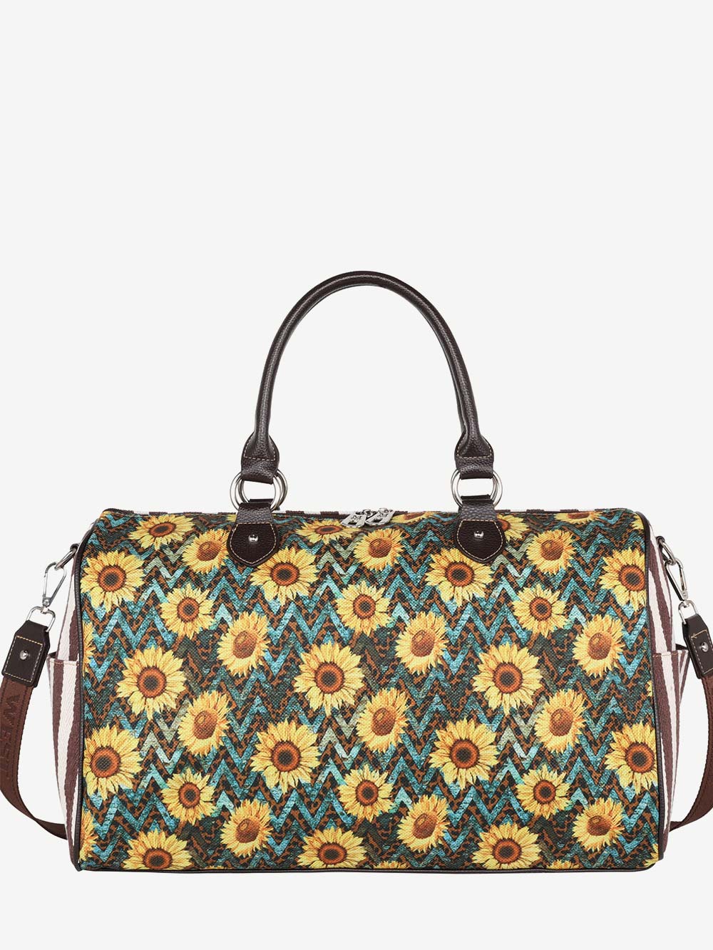 Montana West Leopard Sunflower Print Canvas Weekender Bag - Montana West World