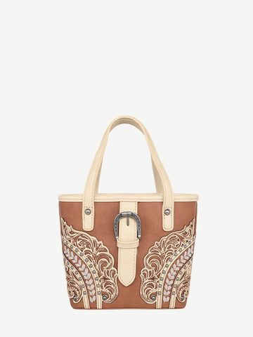 Montana West Cut-Out Floral Buckle Crossbody Mini Tote - Montana West World