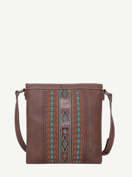 Montana West Laser Cut Out Embossed Aztec Crossbody Bag - Montana West World