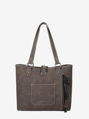 Trinity Ranch Hair On Cowhide Embossed Floral Concho Tote Bag - Montana West World