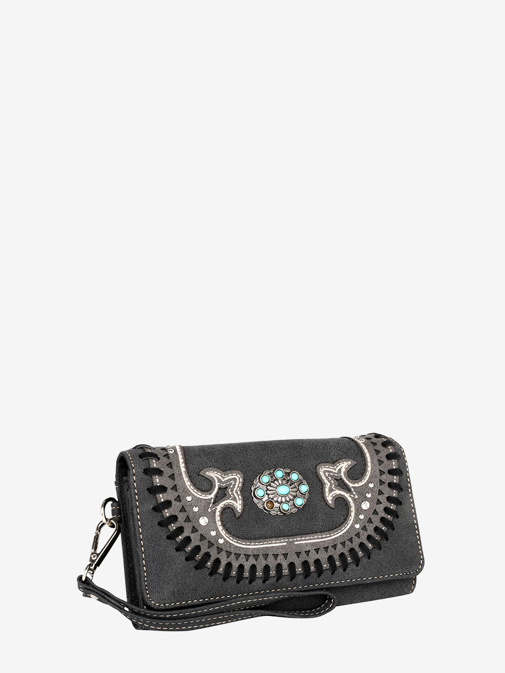 Montana West Cut-Out Turquoise Stone Concho Wallet - Montana West World