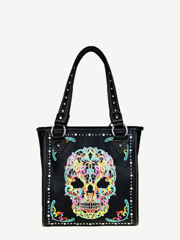 Montana West Sugar Skull Concealed Carry Tote Set - Montana West World