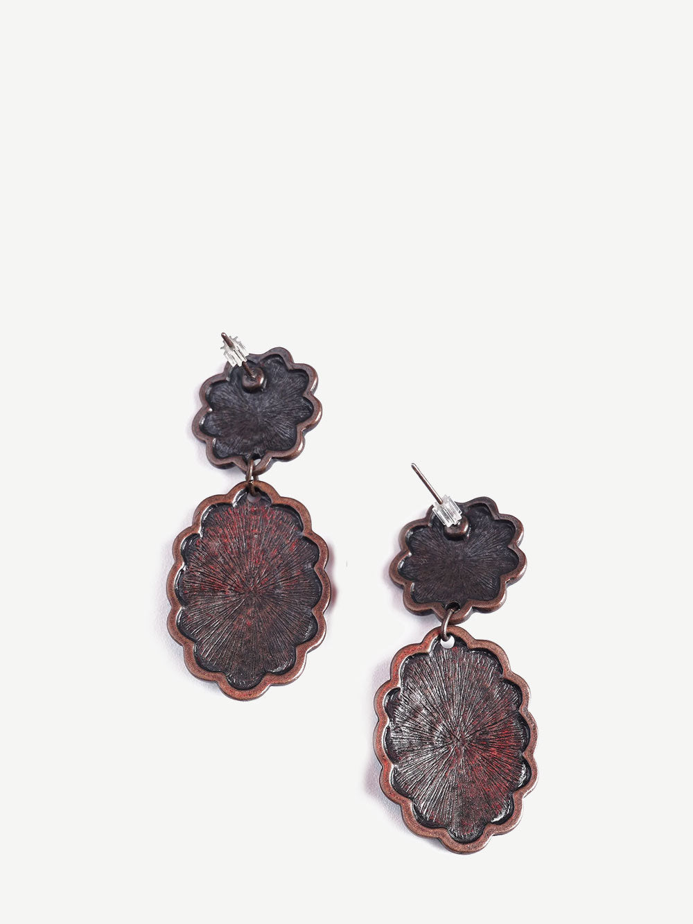 Montana West Copper Oval Floral Concho Dangling Earrings - Montana West World