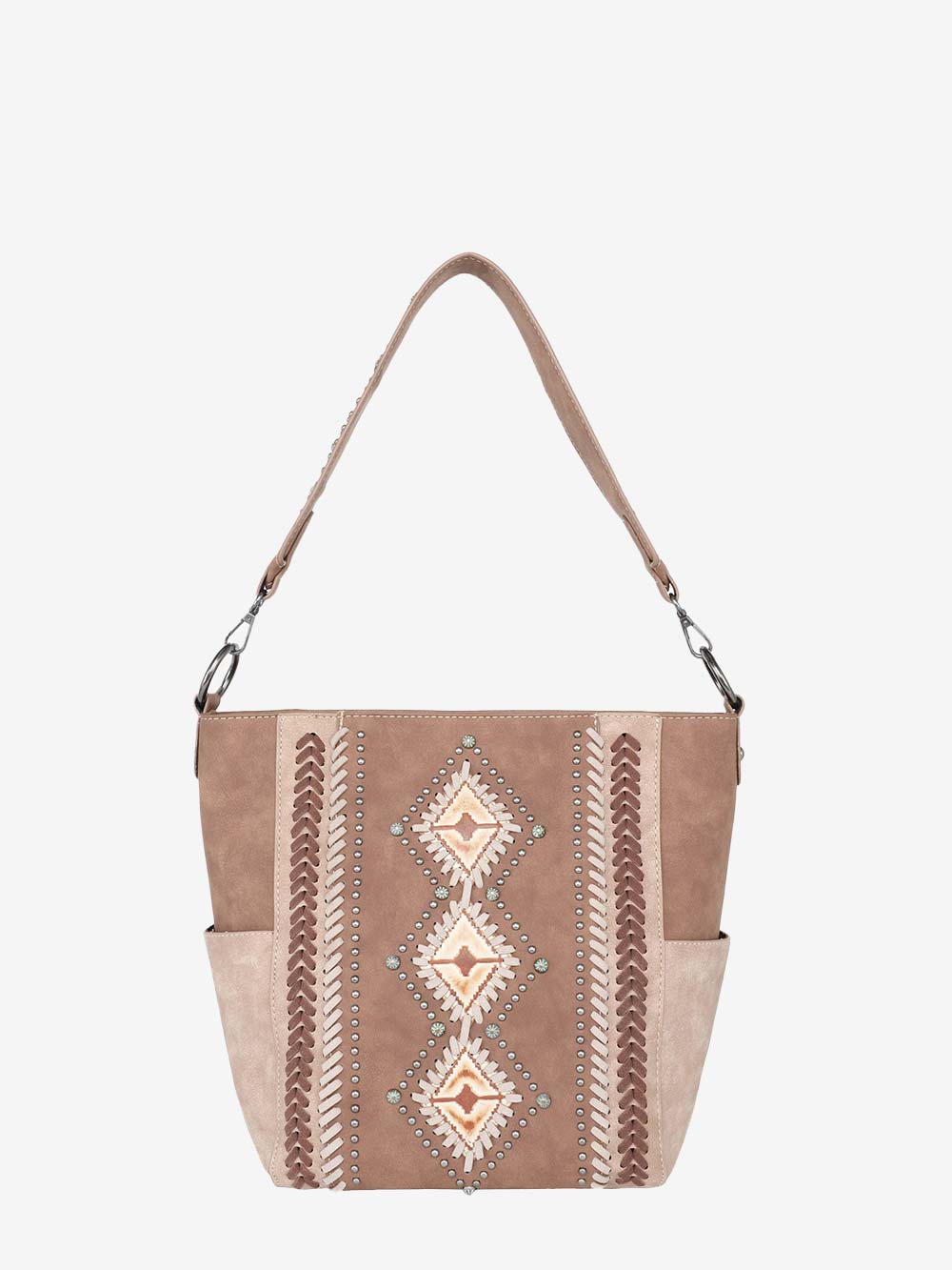 Montana West Aztec Embossed Whipstitch Western Hobo - Montana West World