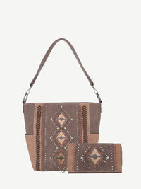 Montana West Aztec Embossed Whipstitch Hobo Set - Montana West World