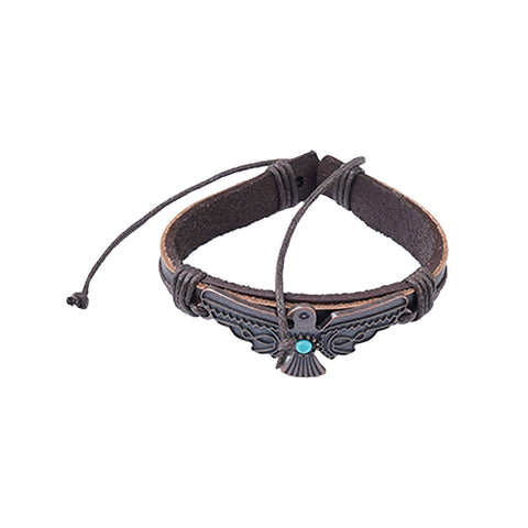 Montana West Brown Thunderbird Leather Cord Bracelet - Montana West World