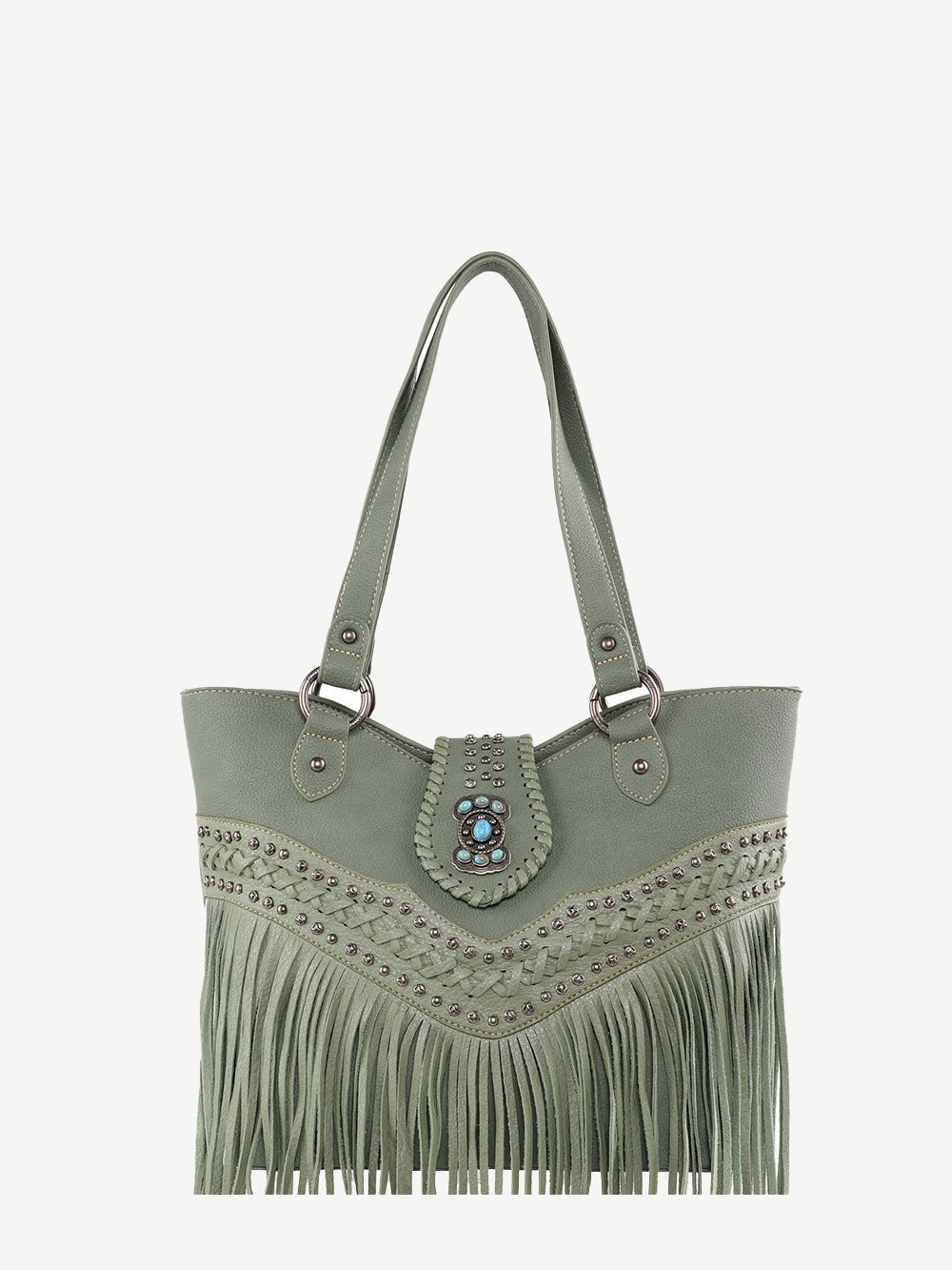 Montana West Fringe Concho Studs Concealed Carry Tote - Montana West World