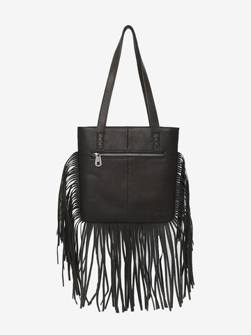 Montana West Concho Genuine Leather Fringe Tote Bag - Montana West World