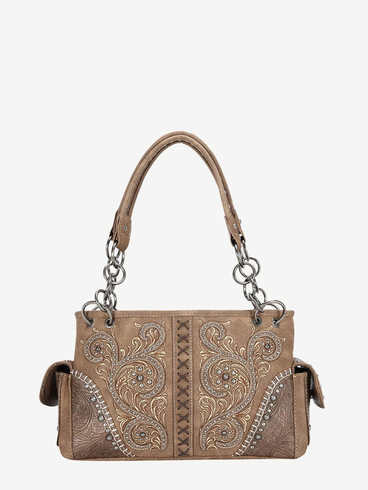 Montana West Floral Embroidered Concealed Carry Satchel - Montana West World