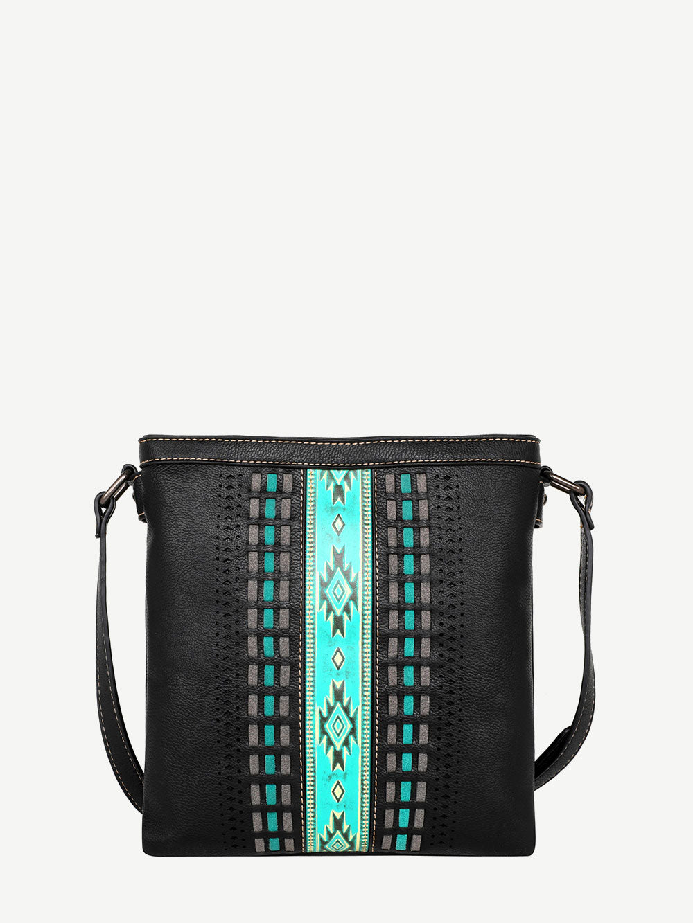 Montana West Laser Cut Out Embossed Aztec Crossbody Bag - Montana West World