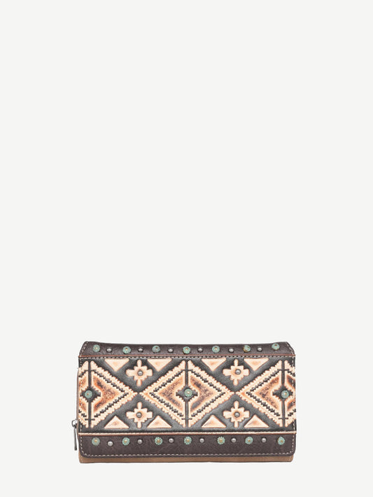 Montana West Aztec Tooled Collection Wallet - Montana West World