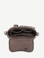 Trinity Ranch Hair-On Cowhide Saddle Shape Crossbody Satchel - Montana West World