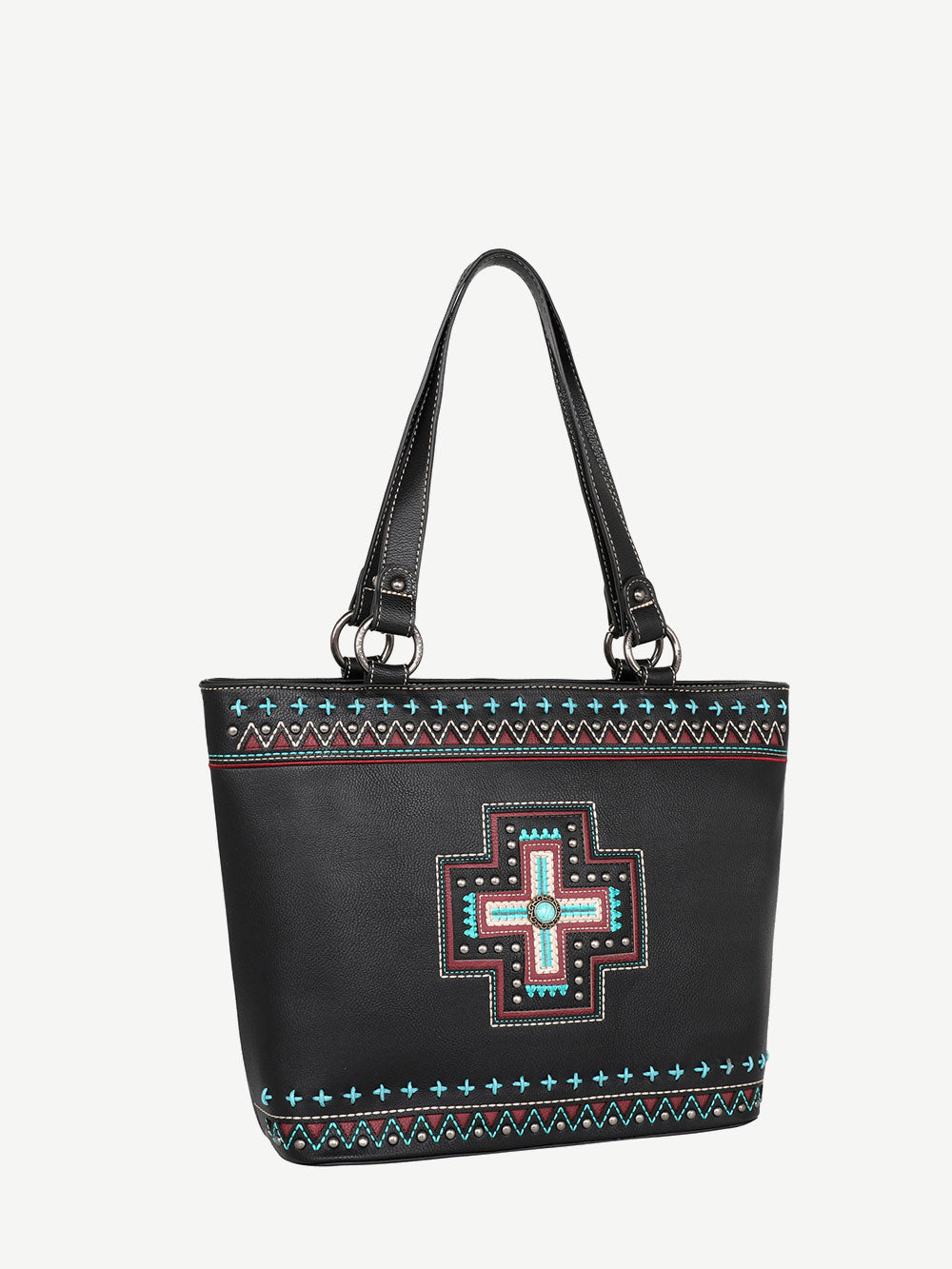 Montana West Embroidered Cross Concho Concealed Carry Tote - Montana West World