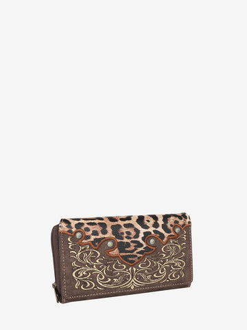 Montana West Embroidered Floral Leopard Wallet - Montana West World