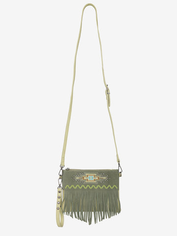 Montana West Aztec Embroidery Tassel Crossbody Wristlet - Montana West World