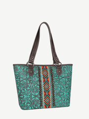 Montana West Vintage Floral Embroidered Aztec Concealed Carry Tote - Montana West World