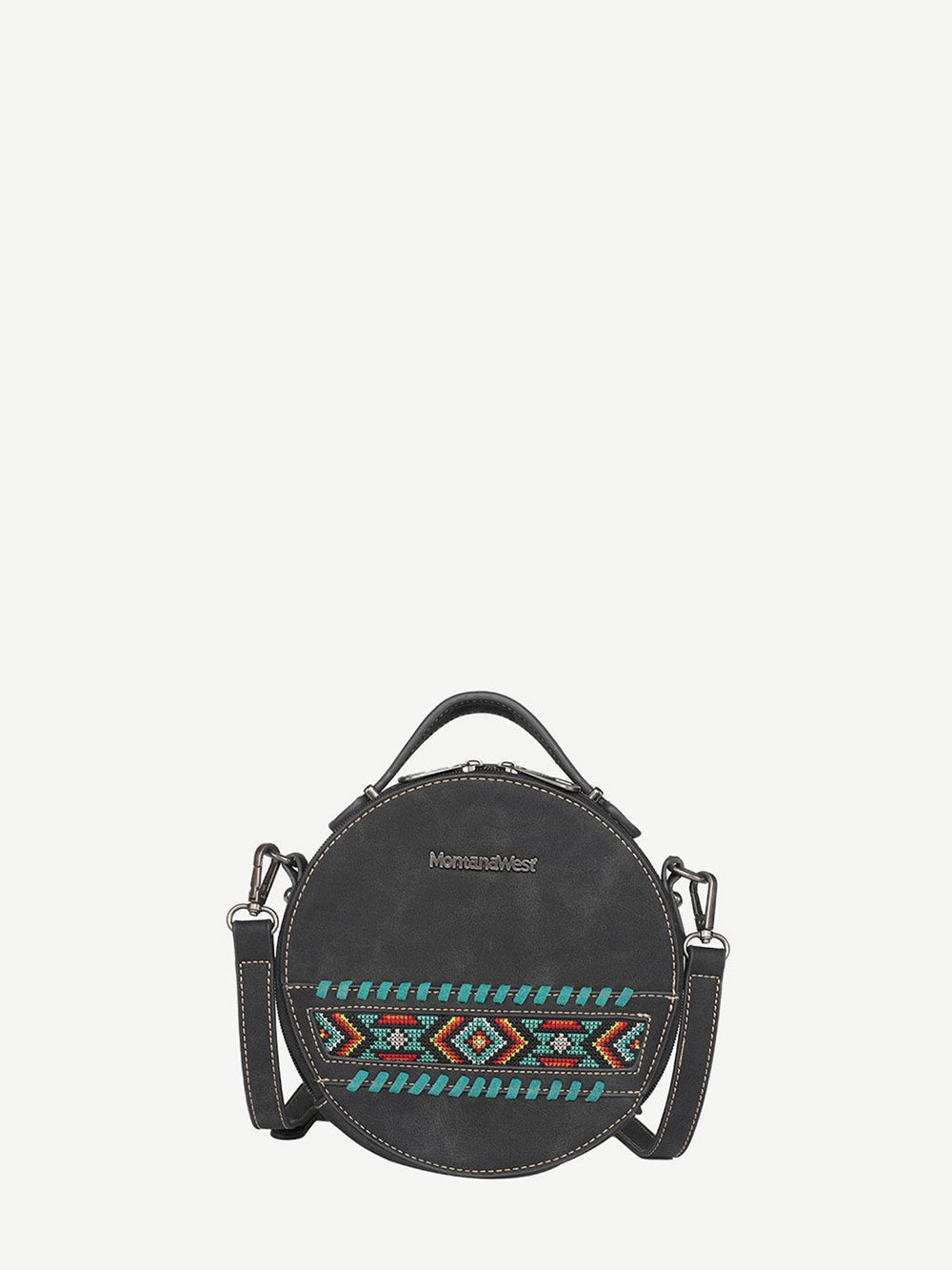 Montana West Embroidered Aztec Collection Crossbody Circle Bag - Montana West World