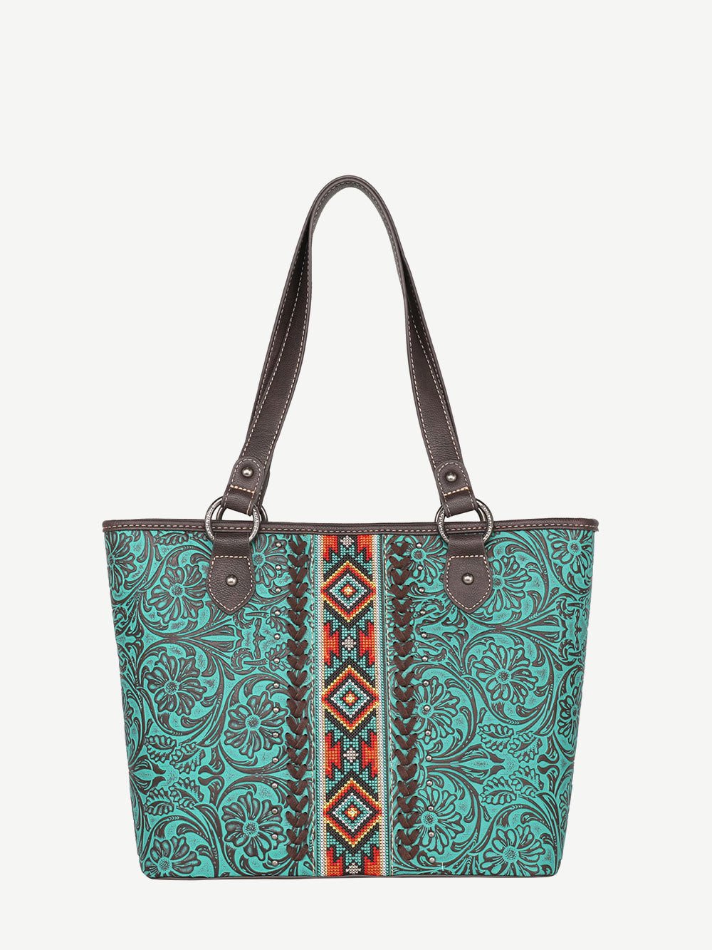 Vintage Leather Handbag Purse Tooled Floral Design with Brass Clasp/Handle  10x10 | eBay