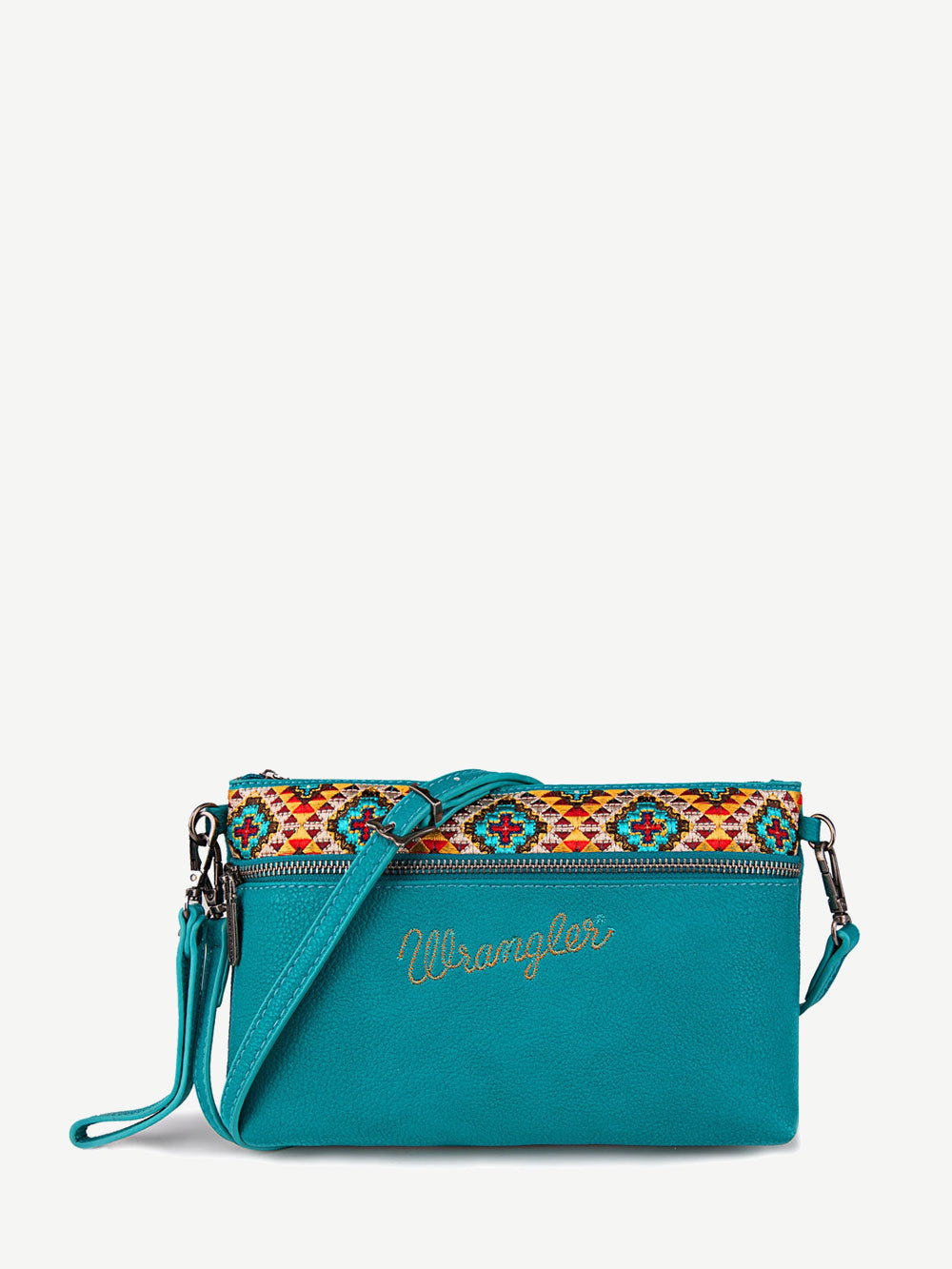 Wrangler Aztec Embroidered Crossbody Clutch - Montana West World