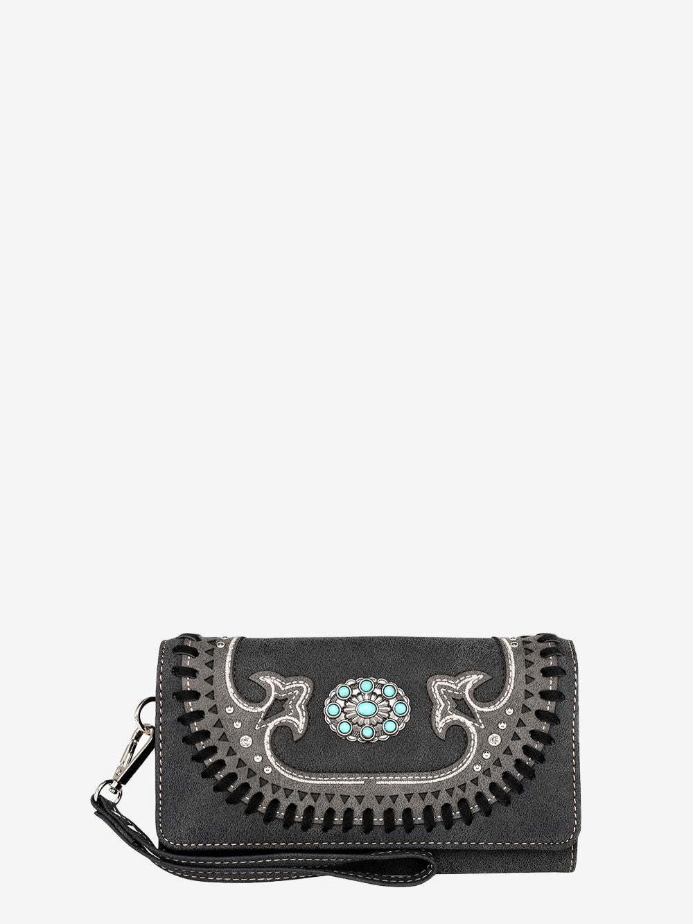 Montana West Cut-Out Turquoise Stone Concho Wallet - Montana West World