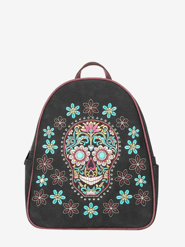 Montana West Embroidered Sugar Skull Collection Backpack - Montana West World