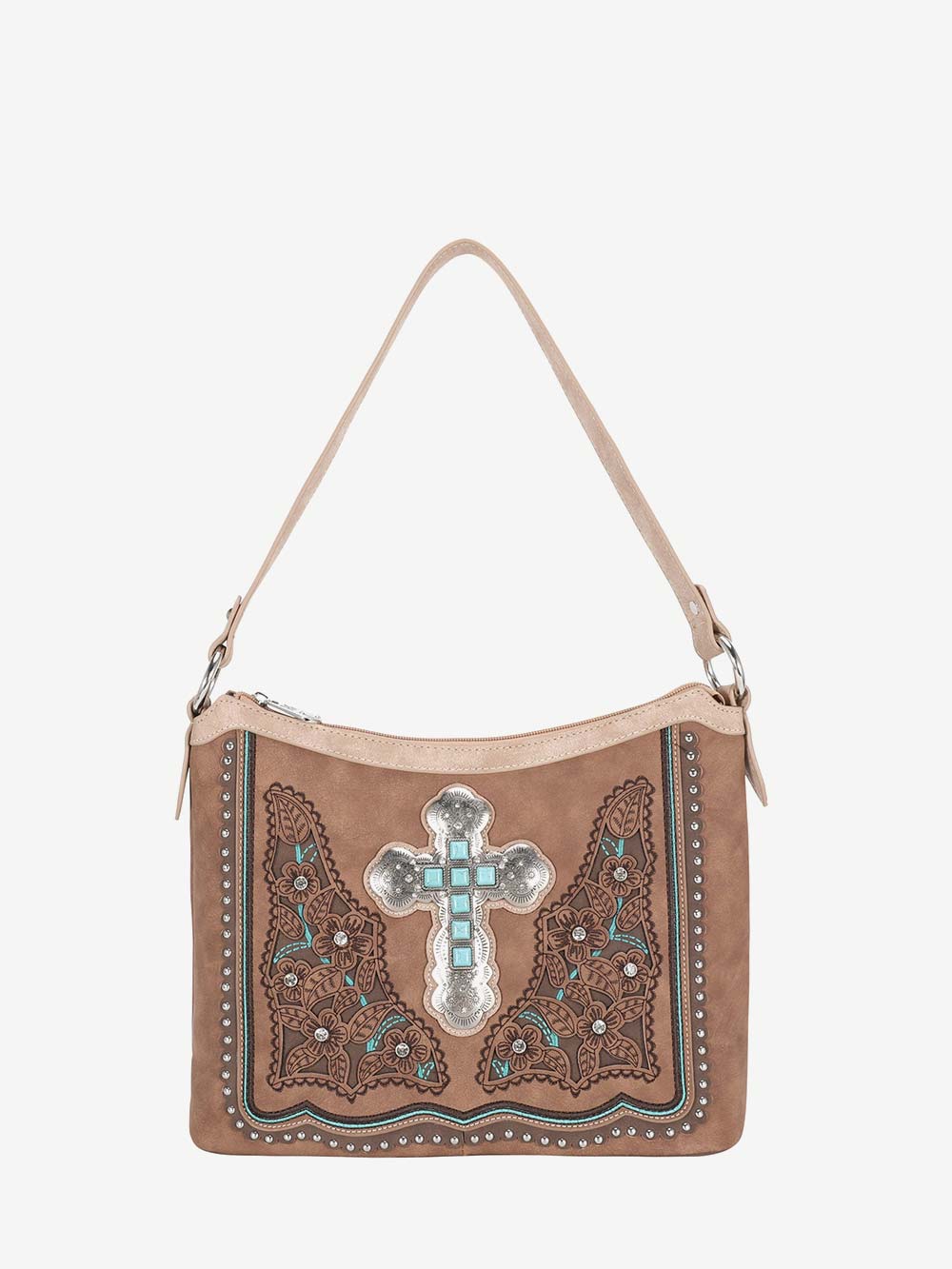 Montana West Cut-out Floral Stone Concho Concealed Carry Hobo - Montana West World