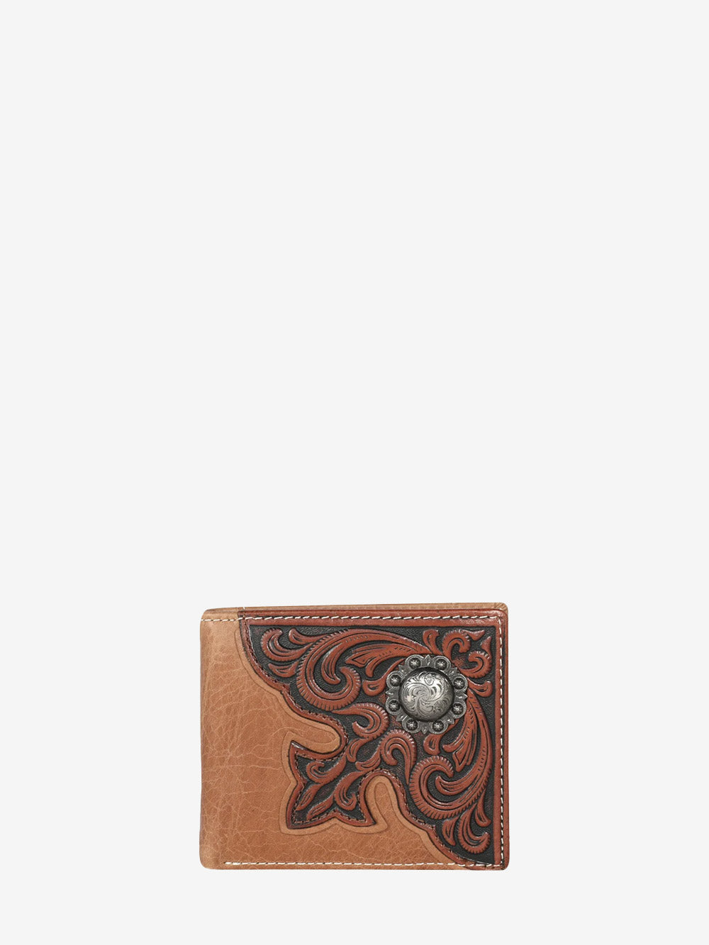 Montana West Genuine Leather Floral Tooled Men's Wallet - Montana West World