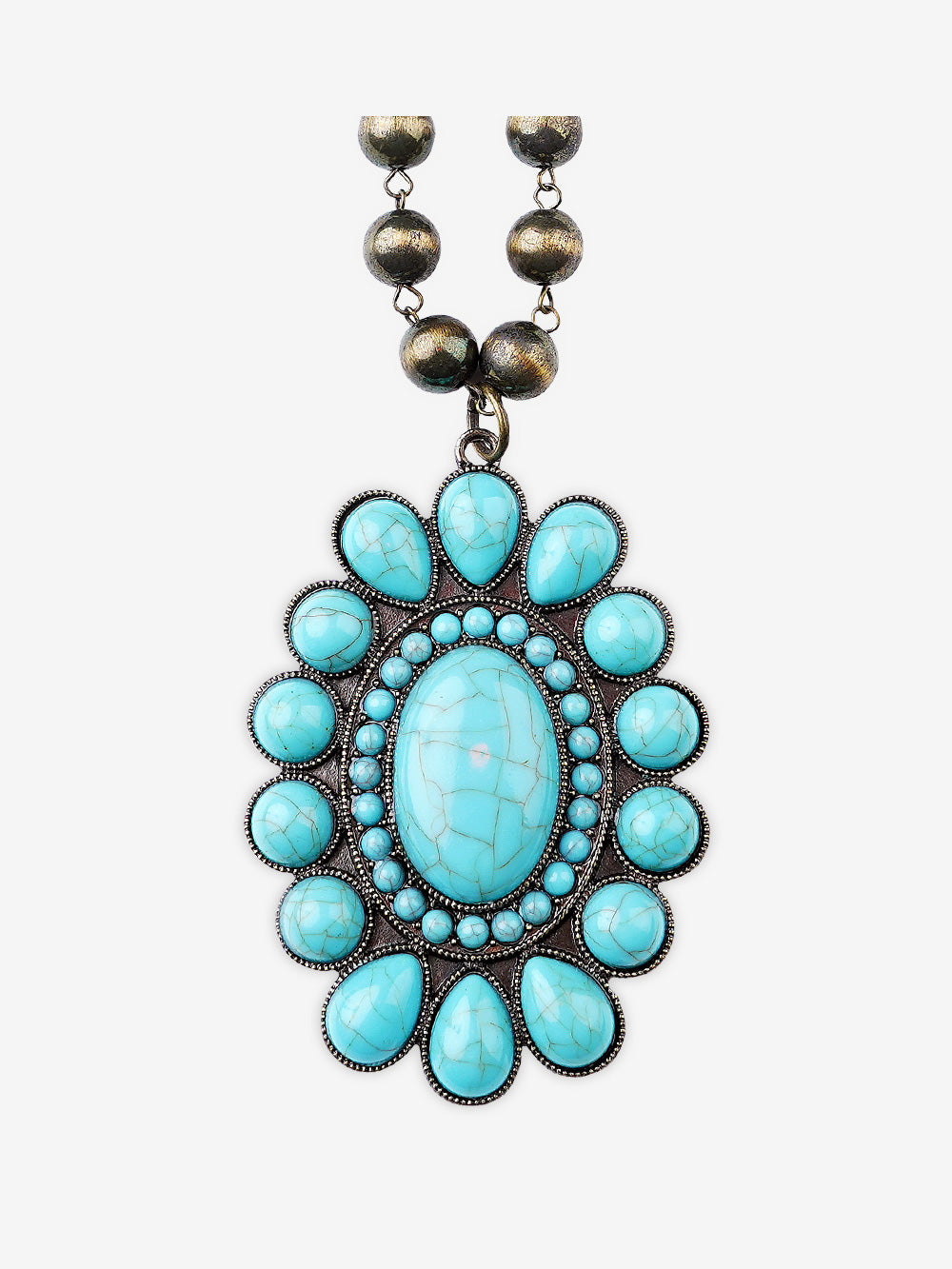 Montana West Revolving Teardrops Turquoise Necklace - Montana West World