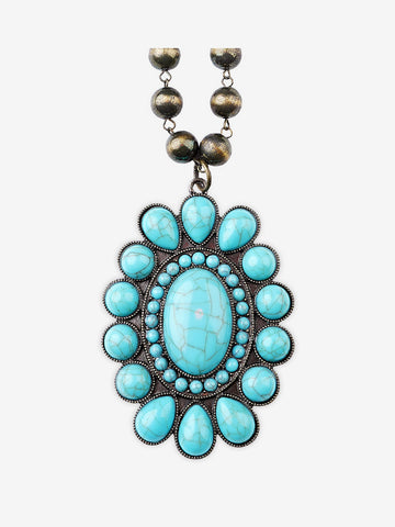 Montana West Revolving Teardrops Turquoise Necklace - Montana West World