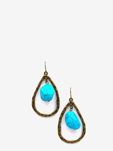 Montana West Teardrop Shape Turquoise Earrings - Montana West World