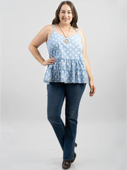 American Bling Plus Size Women Dotted Smock  Layered  Cami - Montana West World