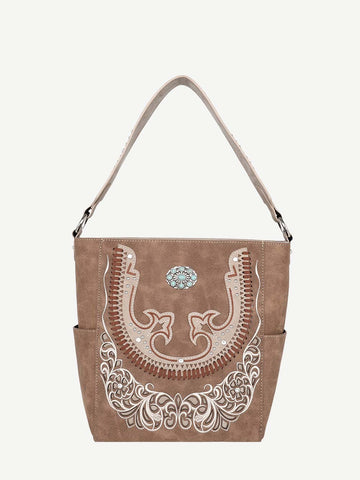 Montana West Cut-Out Turquoise Stone Concho Hobo Bag - Montana West World